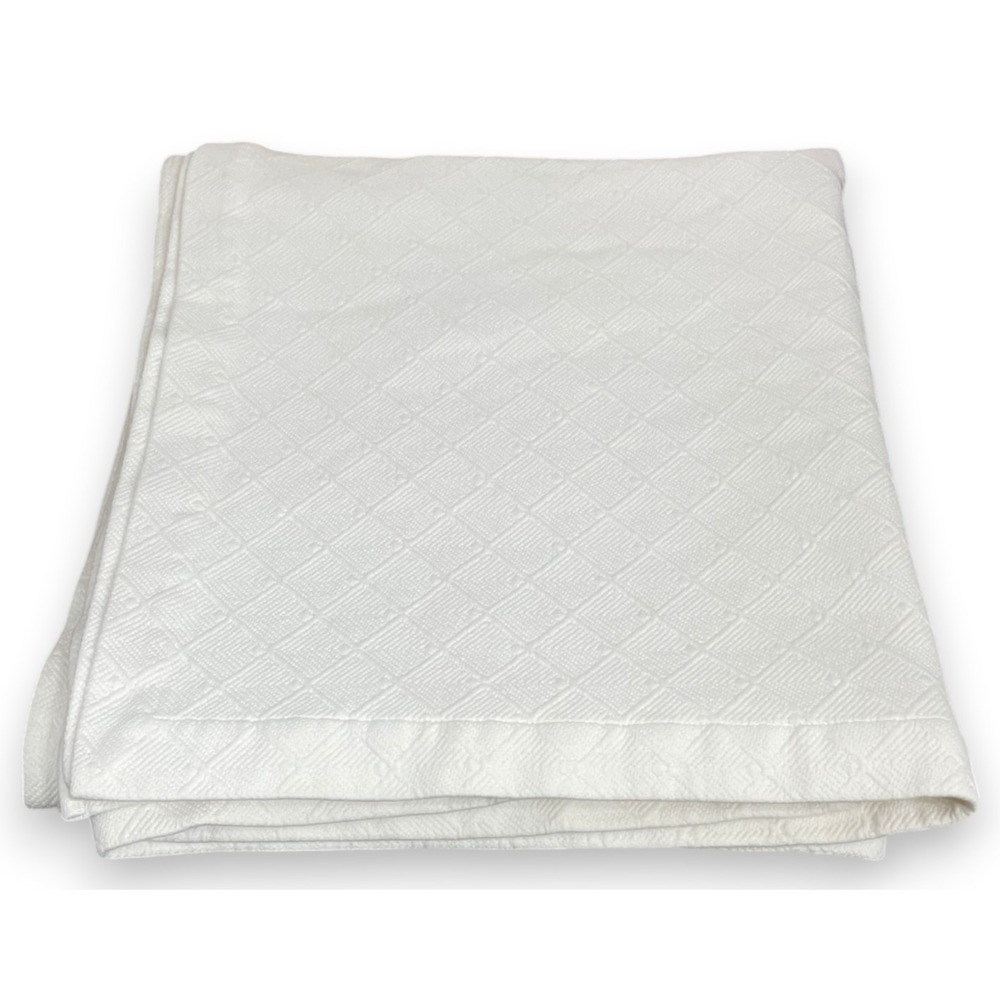Peacock Alley Quilt Coverlet Bedspread Ivory Cream Egyptian Cotton Twin 95x81
